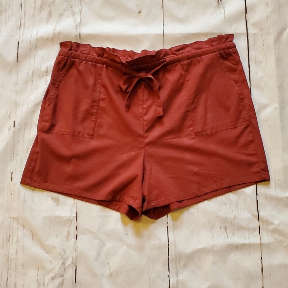 NWT TORRID rust red linen blend shorts 2X - Picture 4 of 5